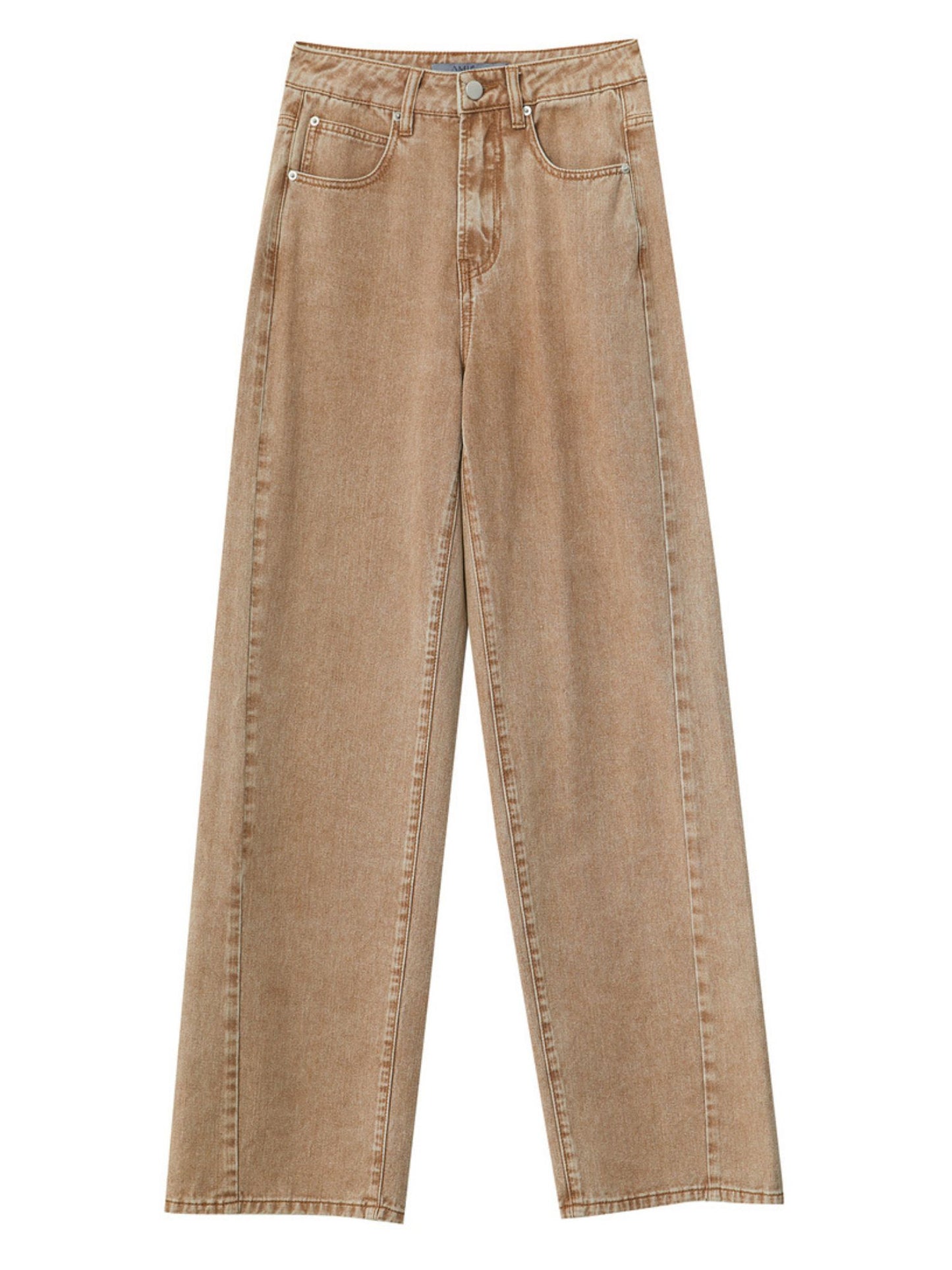 Produktbillede af beige bukser set bagfra.