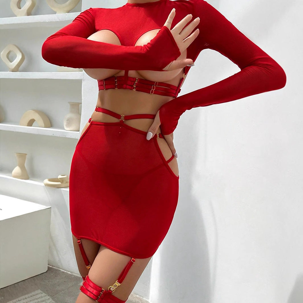 Damen Verführerisches Bodycon-Minikleid mit raffinierten Cut-Outs und stylishen Trägern W&W