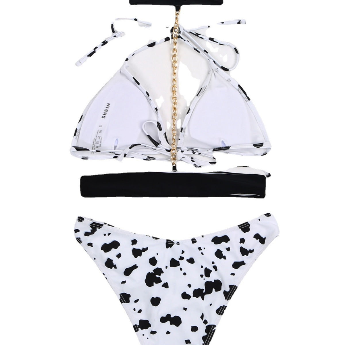 Damen Triangel-Bikini mit modischem Ketten-Detail und Halsband W&W