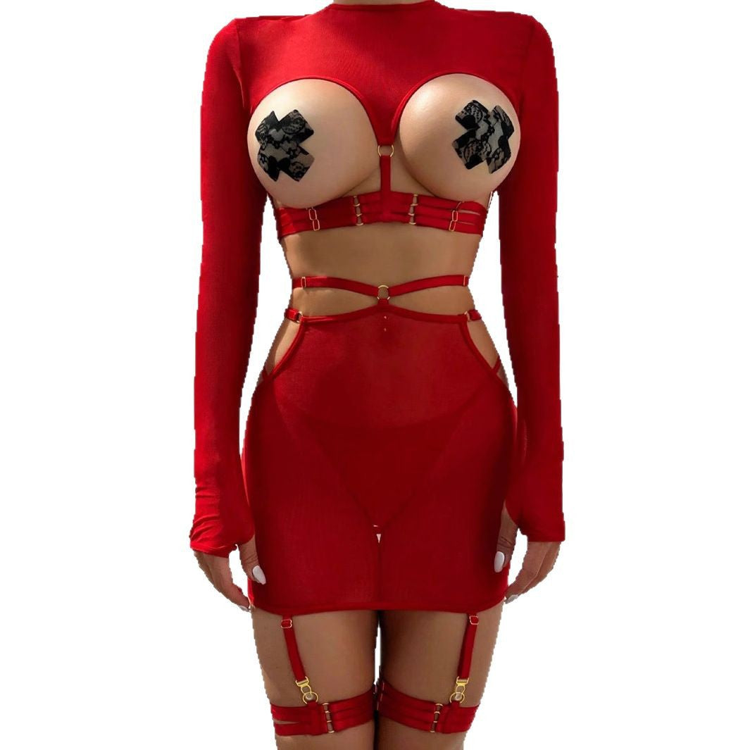 Damen Verführerisches Bodycon-Minikleid mit raffinierten Cut-Outs und stylishen Trägern W&W