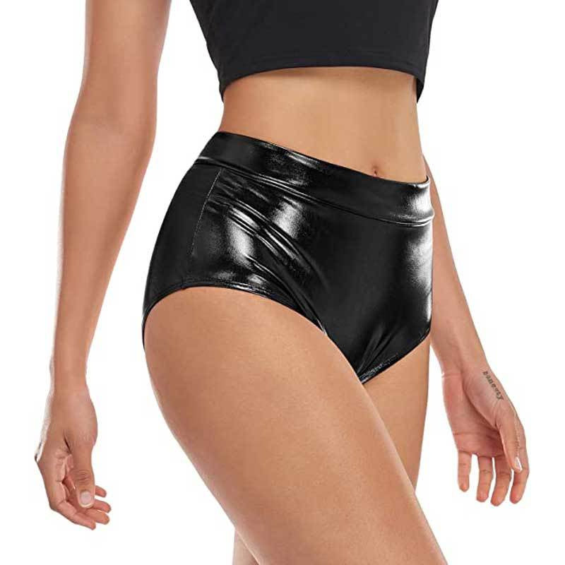 Damen Hochgeschnittene Glanz Bikinihose W&W