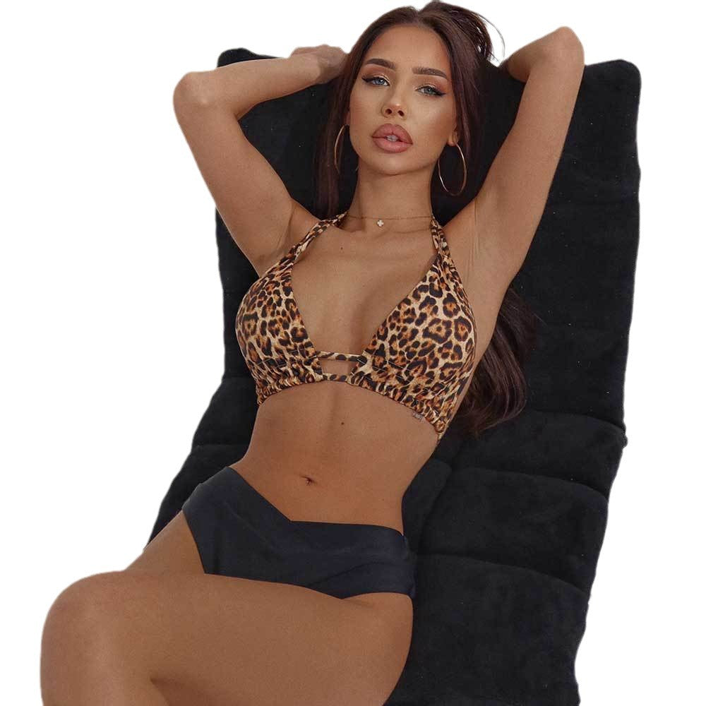 Damen Triangel-Bikini mit aufregendem Leopardenmuster und stylischem Schnitt W&W