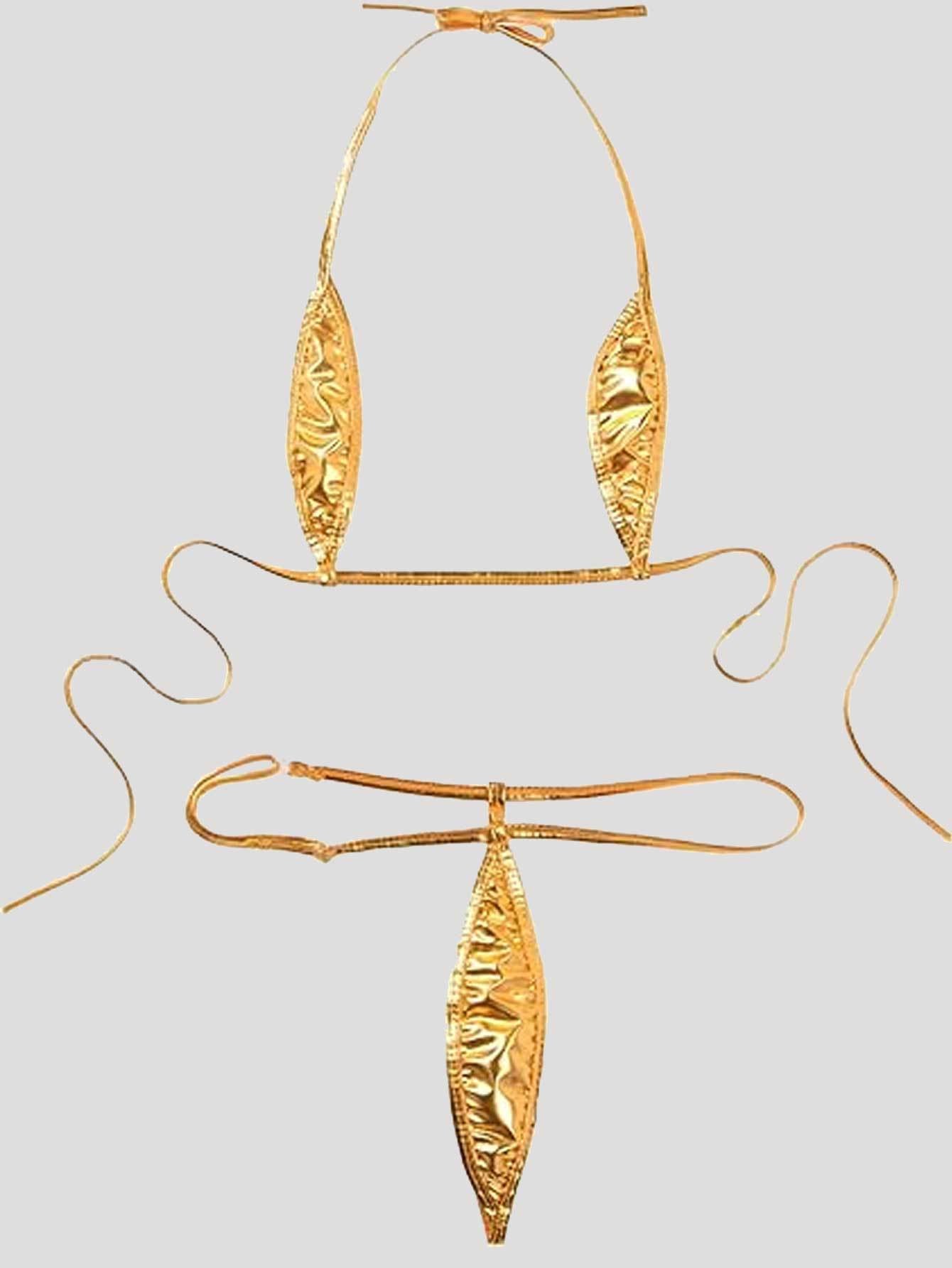 Damen sexy Bikini-Set mit glänzenden Details W&W