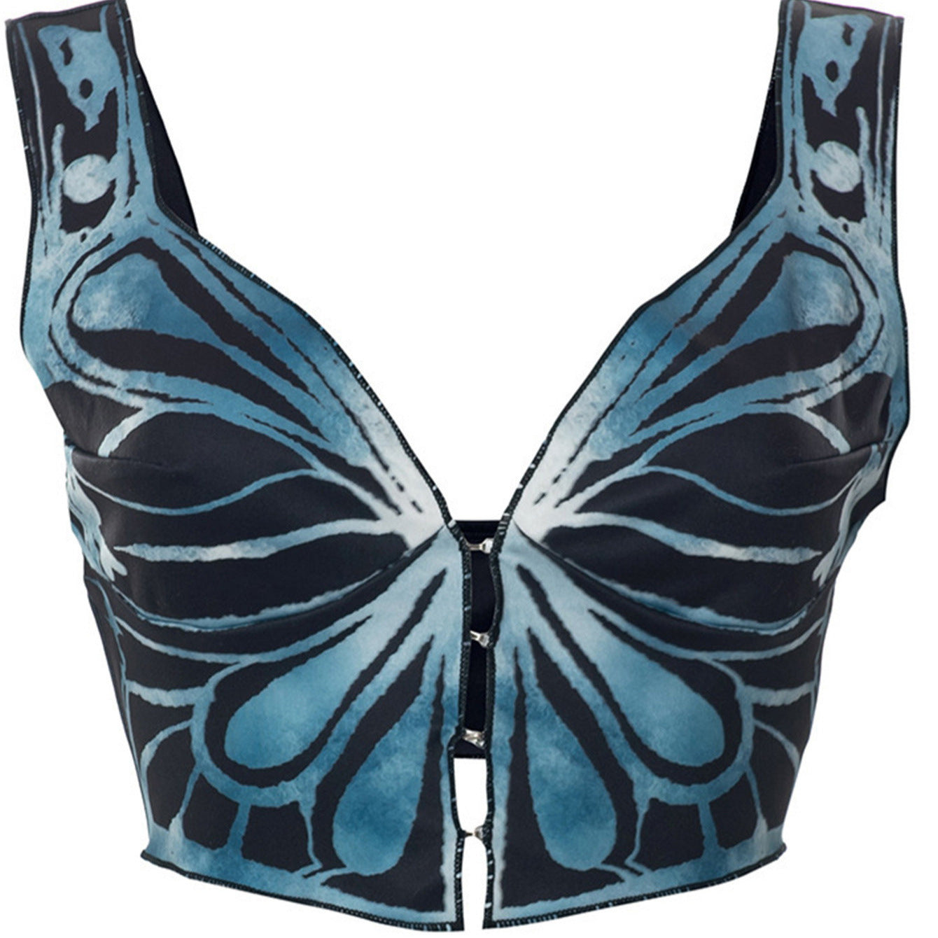 Damen Crop Top mit kunstvollem Schmetterlingsmuster W&W