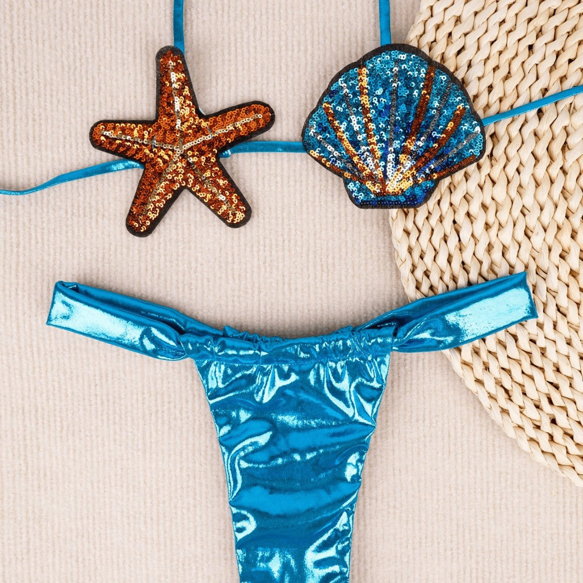 Damen Luxus-Bikini-Set mit Glitzer-Design W&W