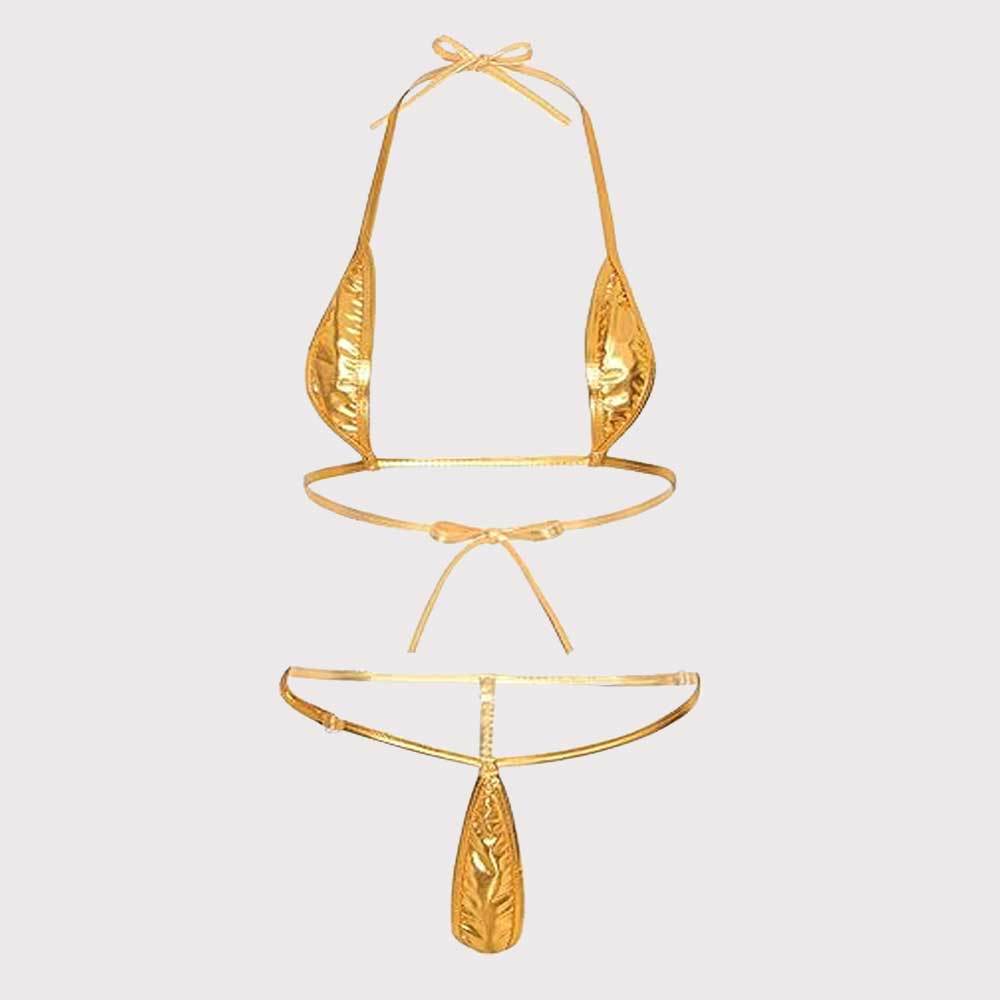Damen sexy Bikini-Set mit glänzenden Details W&W