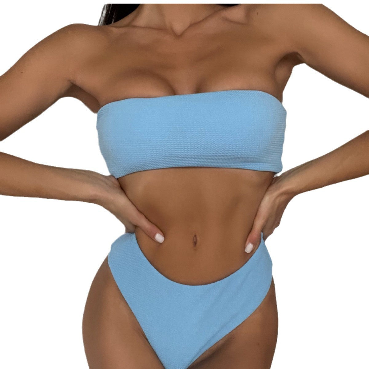 Damen Bandeau-Bikini mit hohem Beinausschnitt W&W