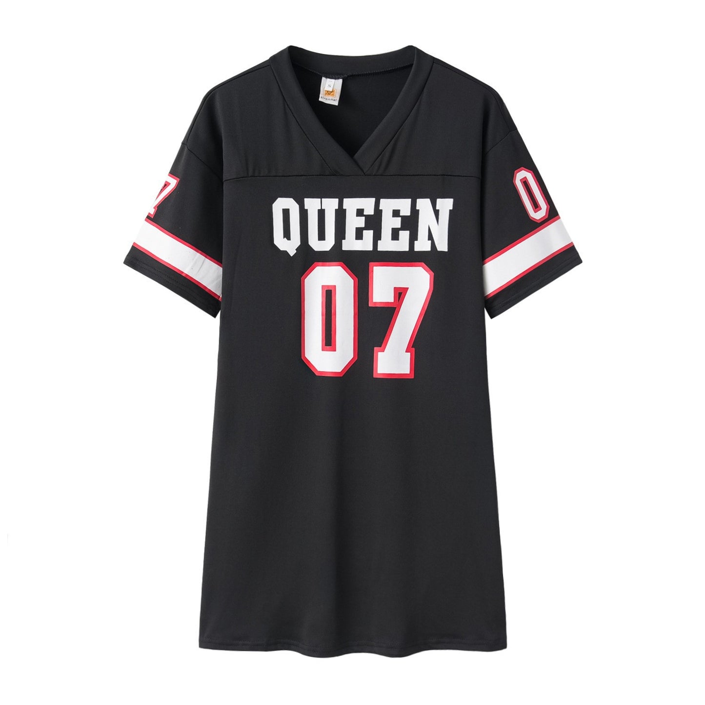 Damen Sportliches T-Shirt mit V-Ausschnitt und Druckmotiv W&W