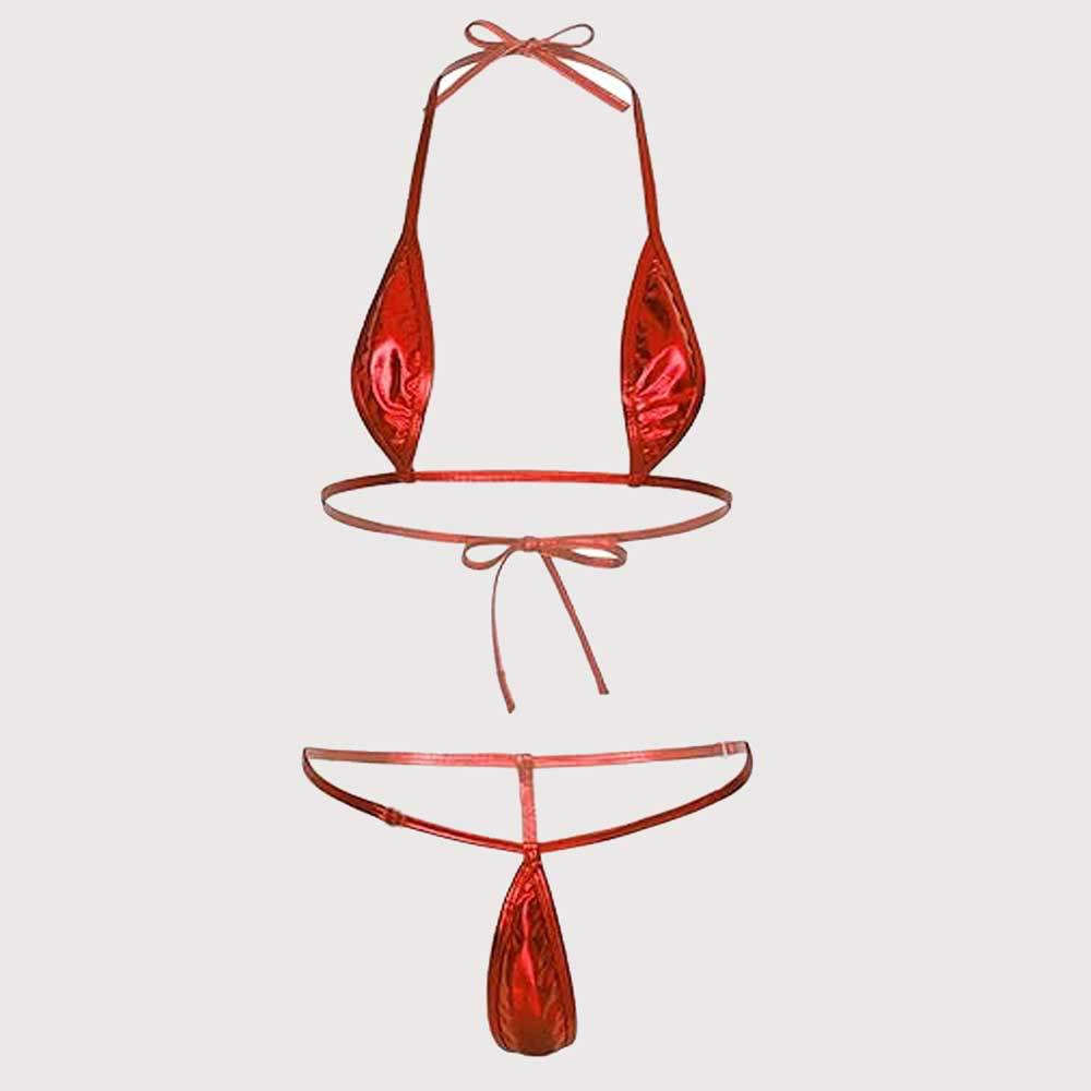 Damen sexy Bikini-Set mit glänzenden Details W&W