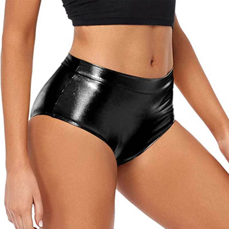 Damen Hochgeschnittene Glanz Bikinihose W&W