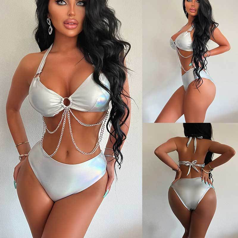 Damen Eleganter Bikini mit Kettenakzent W&W