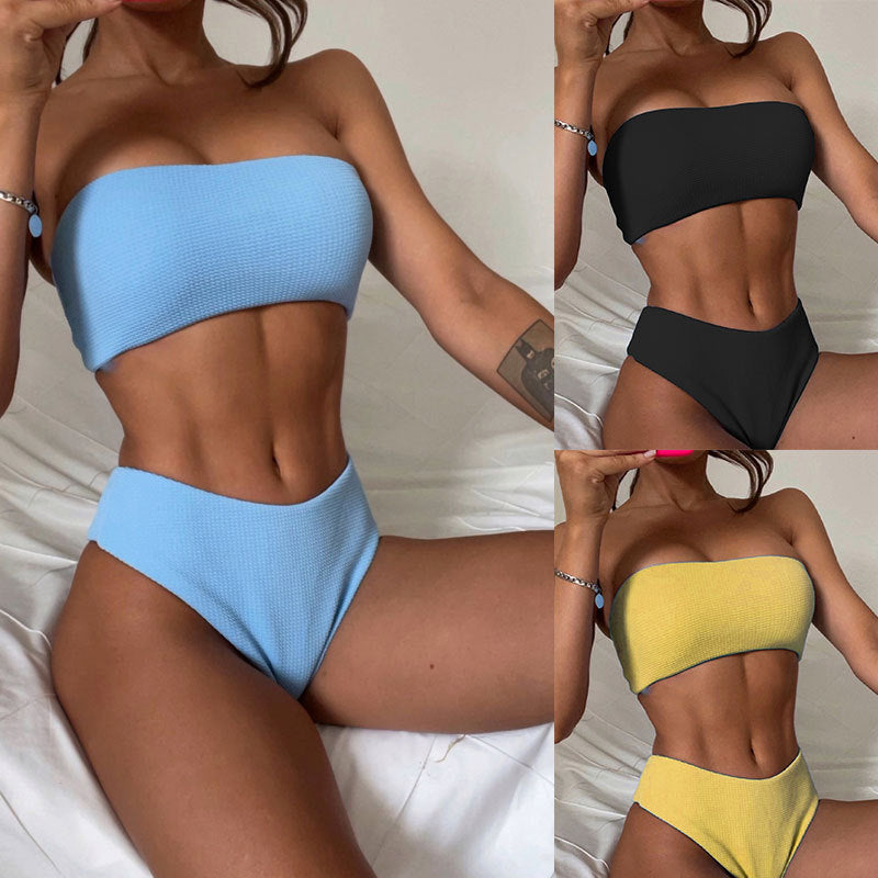 Damen Bandeau-Bikini mit hohem Beinausschnitt W&W